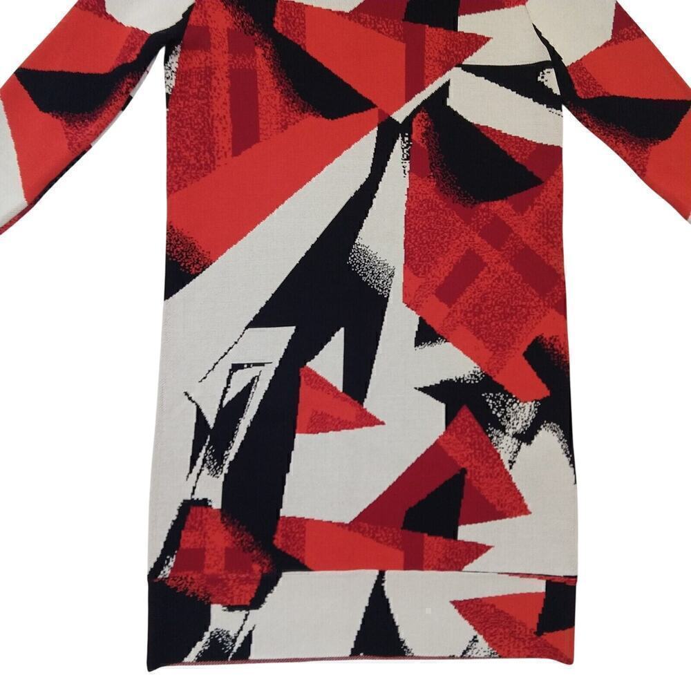 COS Sweater Dress Size XS Knit Jacquard Red Black Abstract Minimalist Artsy - Picture 5 of 8
